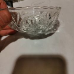 Vintage Pressed Glass Starburst Pattern Bowls