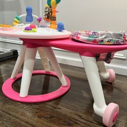 Bright Starts Around We Go 2-in-1 Baby Walker, Discovery Activity Center and Table