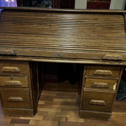 Wooden Roll Top Desk