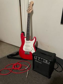 Red Fender Squier mini Guitar Bundle