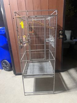 Large Bird Cage with Stand and Accessories