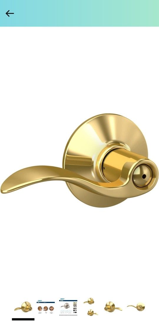 Schlage F40 ACC 605 Accent Door Lever, Bed & Bath Privacy Lock, Bright Brass