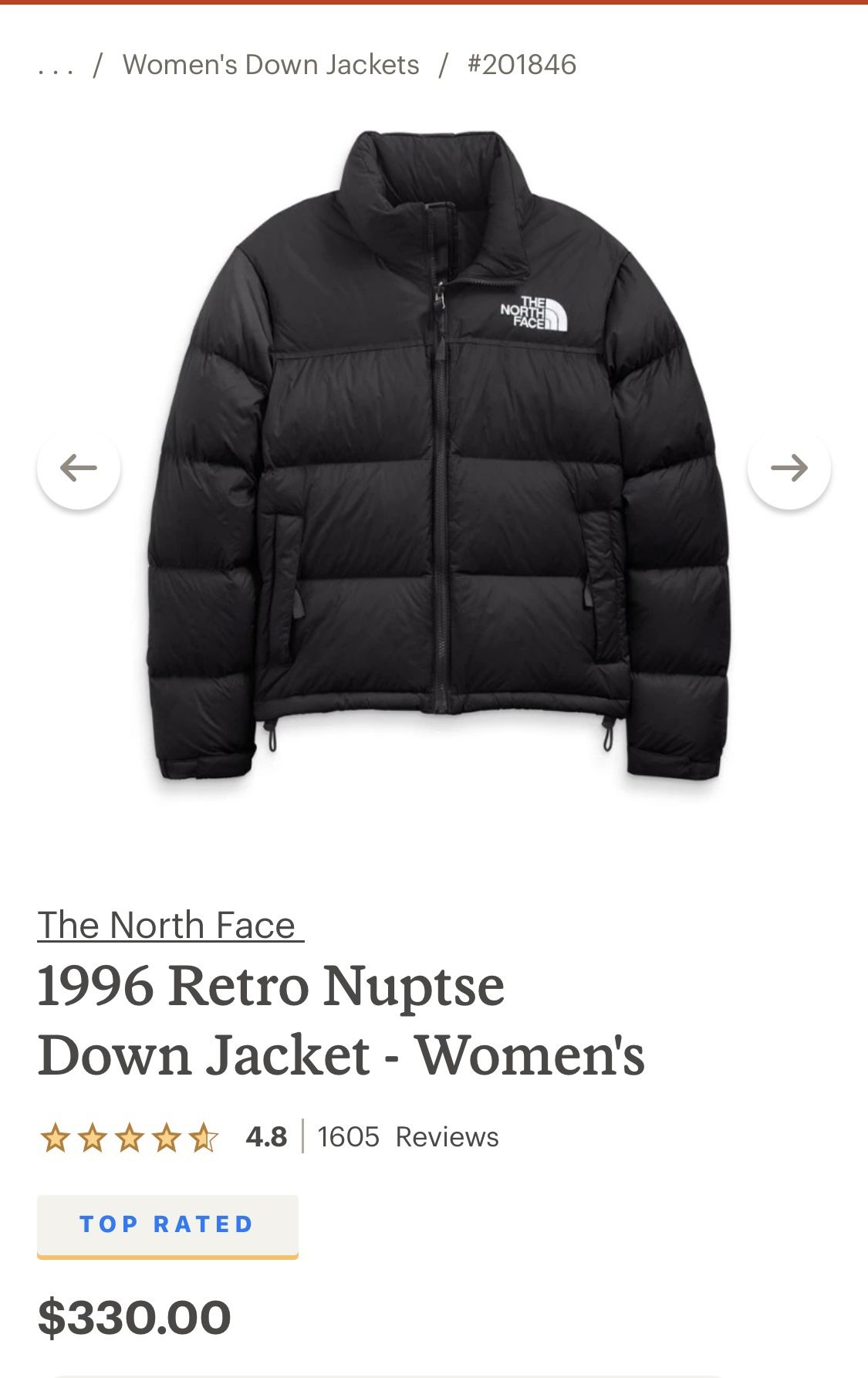 New With Tags 1996 Retro Nuptse Down - Women's (Sells For $330)o