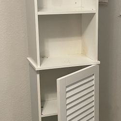 Storage Cabinet With 3 Open Shelves & Single Door