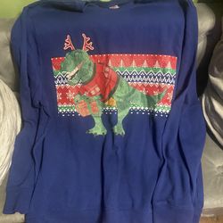 T-Rex Dinosaur Christmas Sweater Size Men's XL