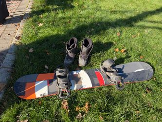 Snowboard with Bindings and Boots Bundle