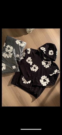 Black And White Denim Tears Hoodie size Large 