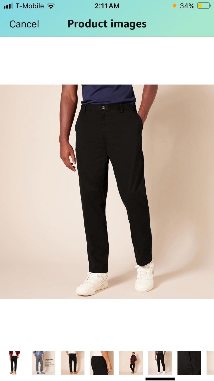 Amazon Essentials Men's Slim-Fit Wrinkle-Resistant Flat-Front Chino Pant