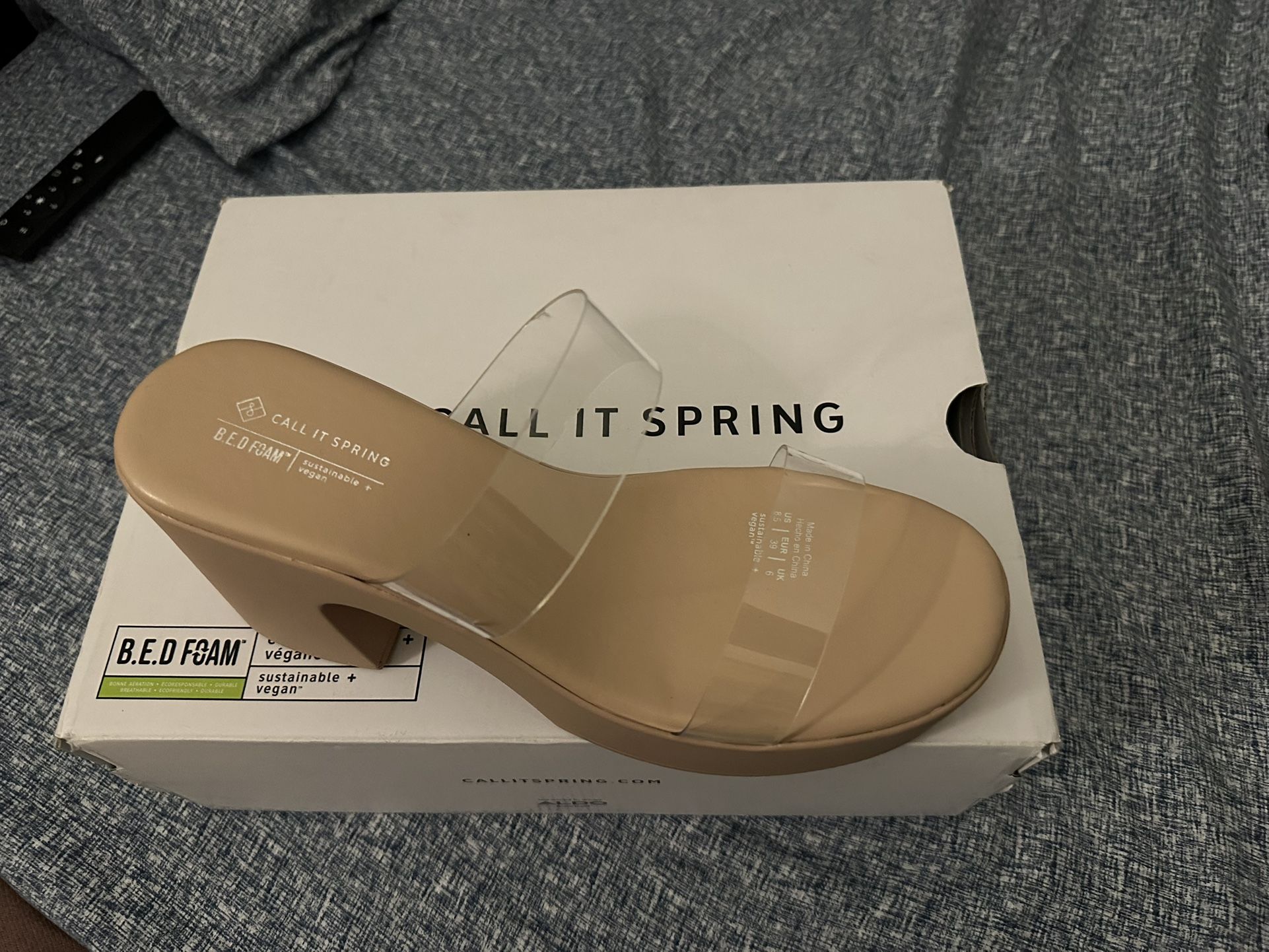 Call It Spring Clear Heels 8.5