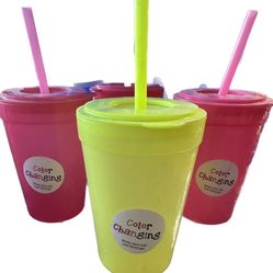 Set Of Four Color Changing Cups Reusable 