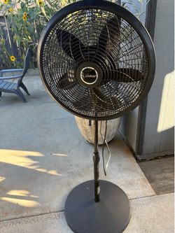 Lasko 16" Oscillating 3-Speed Pedestal Fan with Adjustable Height, 47" H, Black, 2521, New