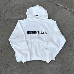 ESSENTIAL HOODIE WHITE ( SIZE: MEDIUM )