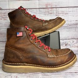 Danner Women's 6" Leather Bull Run Moc Toe Work Boots Brown US 10 EUR 41.5
