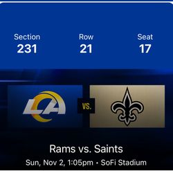 RAMS VS SAINTS 11/2 $300