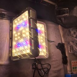 Grow lights.  12×8 1/2 inches. Indoor, linkable, multi function, adjustable.