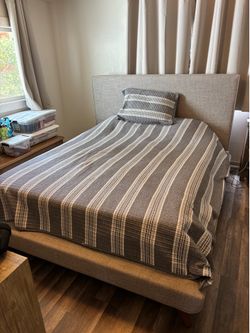 Queen Upholstered Bed-frame and Headboard
