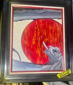 Original Framed Surreal Art - "Eye of Burning Man" (2006)