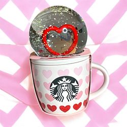 Ultra Rare Luxury Starbucks Valentine 2021 Snow Globe Coffe Mug/Tea cup 89ml (1