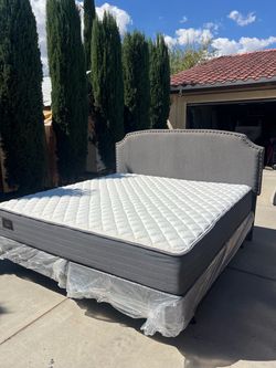 King Mattress, Boxspring, Headboard, & Metal Frame!