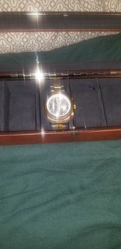 2-tone Invicta Watch w/ Brown Leather Multi Watch Case