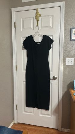 Black long dress size L washable