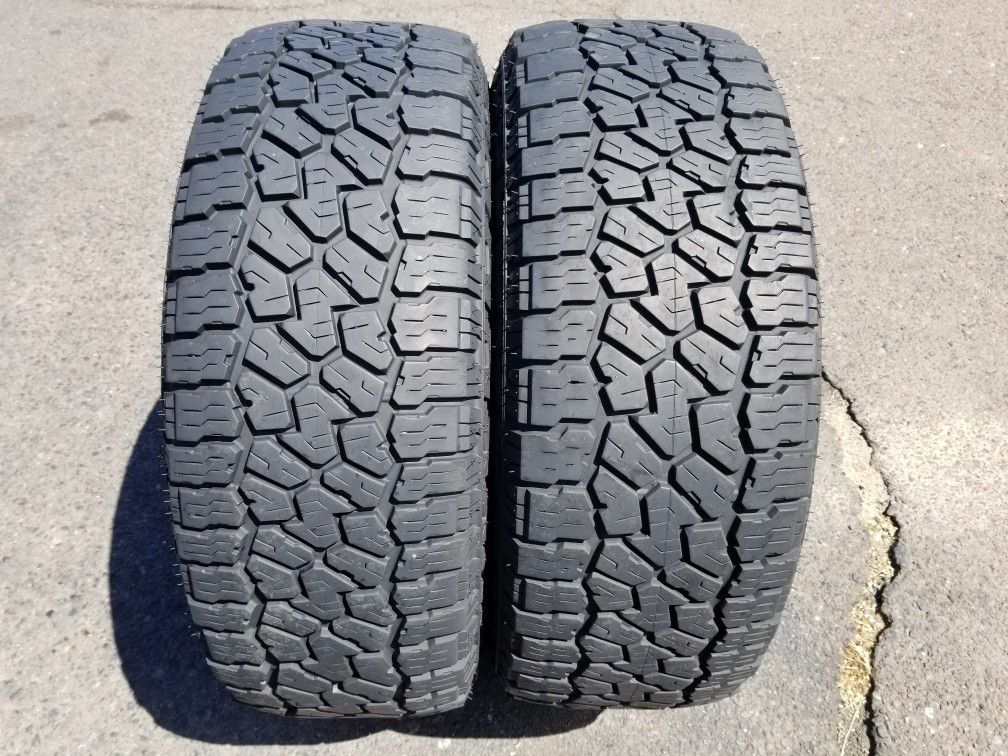 Two P265/70R17 Falken Wildpeak AT4W All Terrain 4ply Standard Load 17" 4x4 Tires