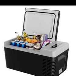 Simzlife 12 Volt 19QT(18L) Portable Car Refrigerator, -4℉~50℉, 12/24V DC & 110-240V AC, Mini Fridge for RV Camping, Travel, Truck, Home, Black