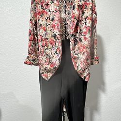 Lush Floral Jacket size 6 SUSAN GRAVER pants size XS