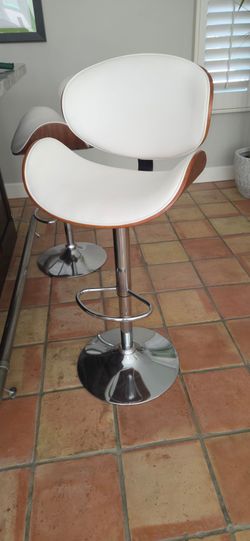 Wood and Leather Bar Stool
