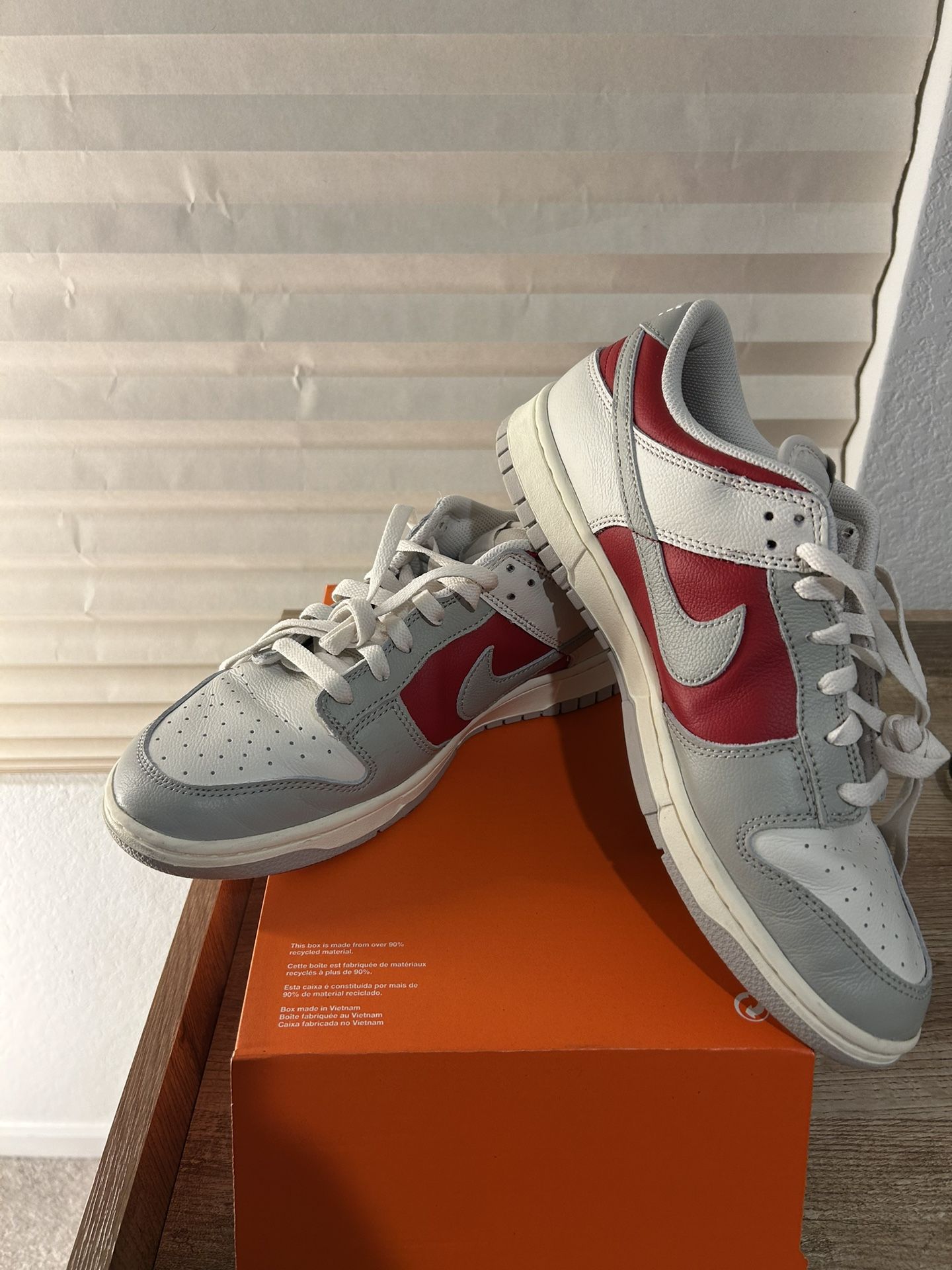 Nike Dunk Low “Light Iron Ore Gym Red”