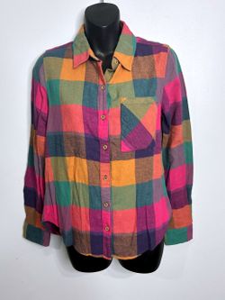 Forever 21 Multicolor Plaid Button-Up Shirt Women's Small NEW