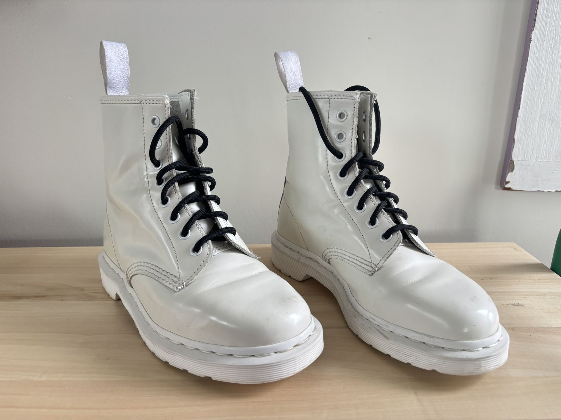 All White Dr. Martens Boots — Great condition!