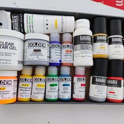 Assorted Liquitex And Golden Paints All New