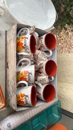Set of 6 Thankful Fall Coffee Mugs