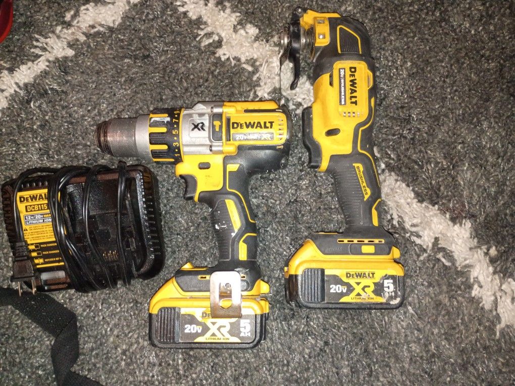 DeWalt Xr Brushless Hammer Drill/ Driver And Atomic Mult Tools With 2 (20v 5ah Battery's nd Charger) Asking 200$ Obo