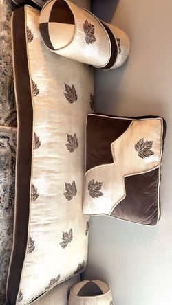 Gold and brown Afghan floor mattresses and pillow set COVERS ONLY