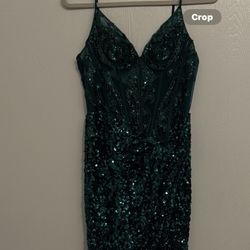 Gorgeous Sequence, Green Prom Or Evening Wear NEVER WORN! Dress!