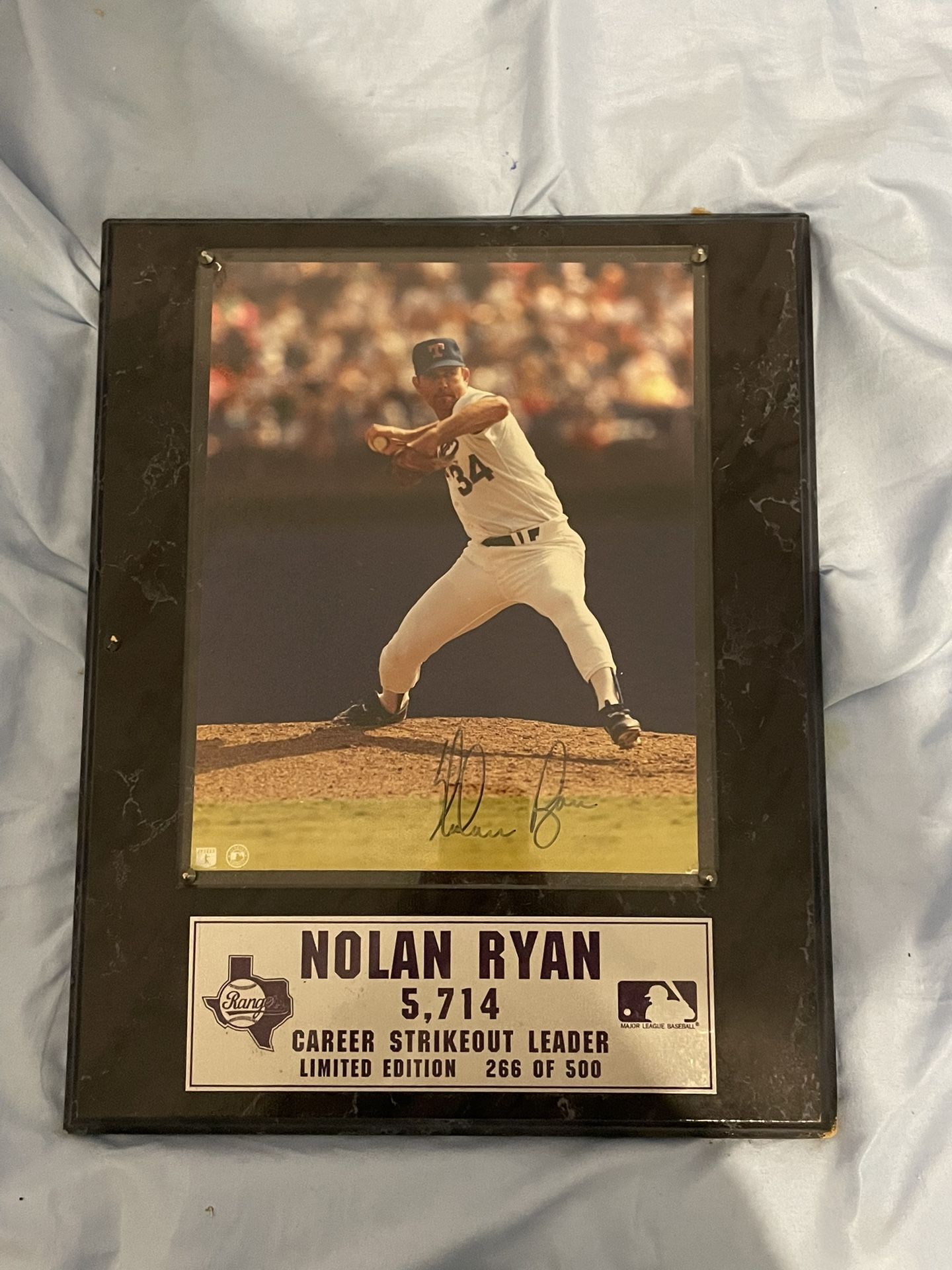 Autographed Nolan Ryan Plaque