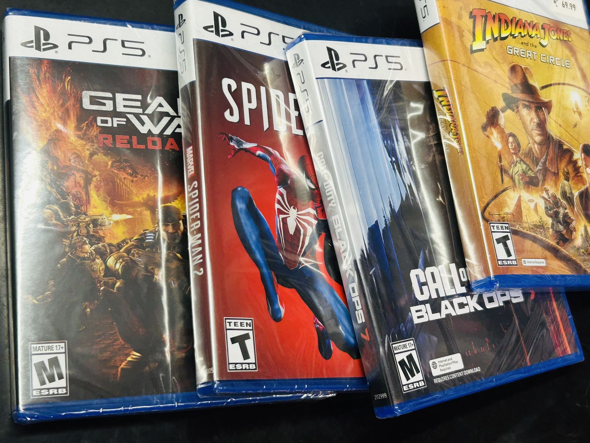 New - Sealed - PS5 Games - $200 Bundle Deal - Gears - Indiana - Black Ops - Spiderman 2