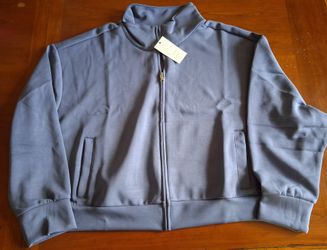 A New Day Solid Blue Full-Zip Mock Neck Sweatshirt Long Sleeve, Size 3X