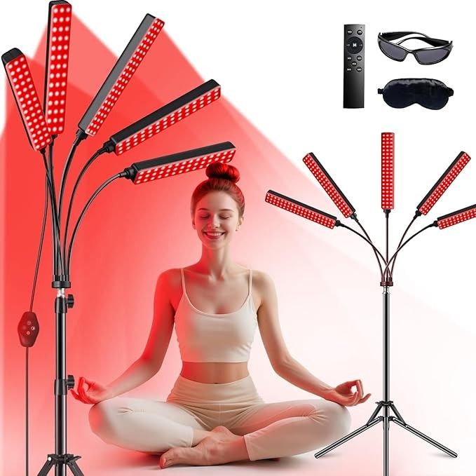 Red Light Therapy for Body Face Infrared Light Therapy for Body with 660nm & 850nm Near Infrared LED Red Light Therapy 5 Heads Light at Home