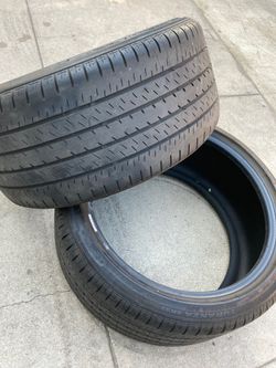 I got two tires in great condition they have about 60% left to 70% of size number 255/3518 BFG’s I’m sorry run flats bridge stones