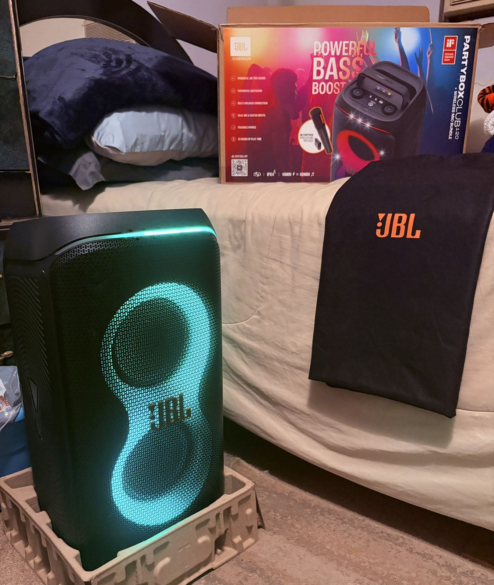 JBL by Harman | PartyBox Club Live 120 | Portable Bluetooth Speaker | 200 Watts+ | Wireless Mic | LED Lights
