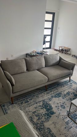 West Elm grey sofa