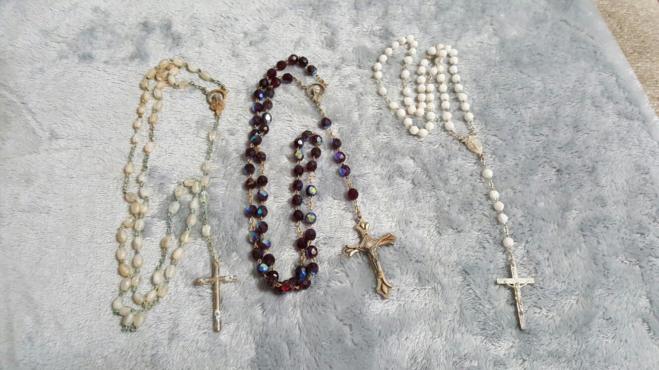 3 Vintage rosary silver italy