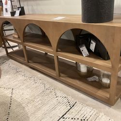 New Bela Large Arched Console table Medium brown wood