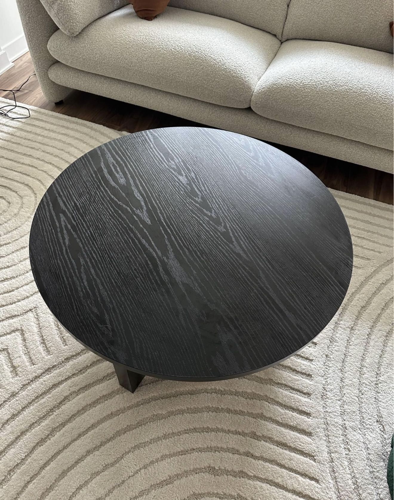 Modern Black Round Coffee Table 
