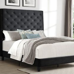 Brand New Black Queen Size 6foot Tall Bed Frame With New Mattress Set/Fast Delivery