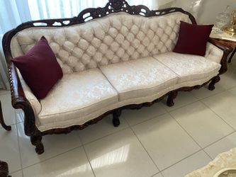 Italian Vintage Couch , Love Seat , Two Chairs, Marble CoVintage ItCouch , Love Seat , Two Chairs, Marble Coffee Table, Two Marble Side Tables 