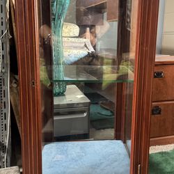 Display Curio Case - Antique Mahogany And Glass 